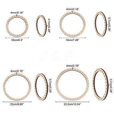 Beechwood Wooden Basket Bottoms Sets DIY-WH0210-15-1