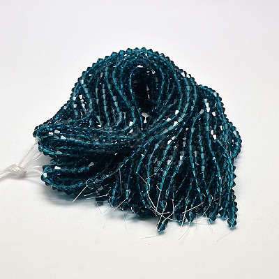 Imitate Austrian Crystal Bicone Glass Beads Strands GLAA-F029-4x4mm-01-1