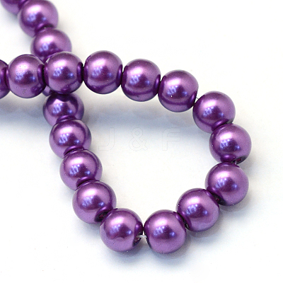 Baking Paint Pearlized Glass Pearl Round Bead Strands HY-Q003-6mm-37-1