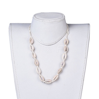 Adjustable Cowrie Shell Beads Beaded Necklaces NJEW-JN02394-1