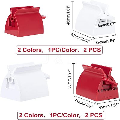 4Pcs 4 Style Plastic Toothpaste Squeezer AJEW-FH0001-73-1