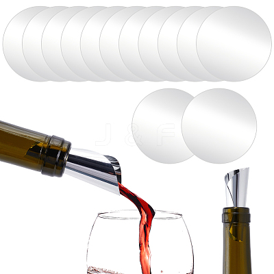 50Pcs Aluminum Wine Pourer Liquor Stopping Pour Disks AJEW-SP0004-58-1