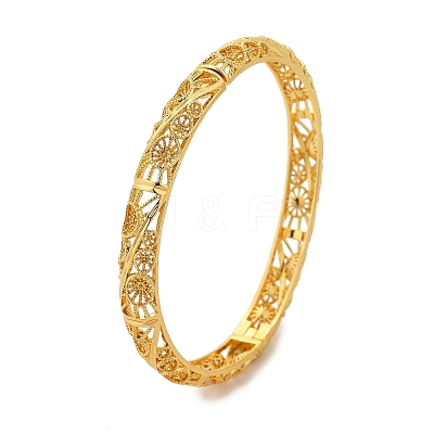Brass Bangles for Women BJEW-D313-03G-1