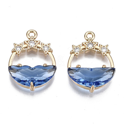 Faceted Transparent Glass Pendants GLAA-T020-18-1