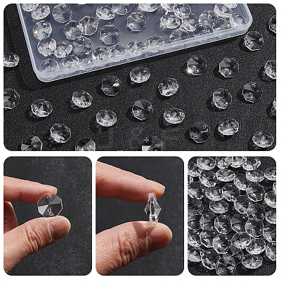 100Pcs Octagon Sew on Glass Rhinestone GLAA-SP0001-82A-02-1
