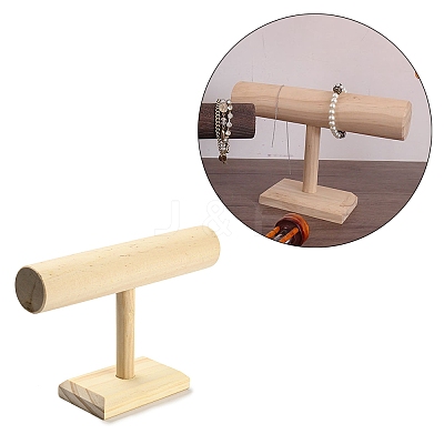 T-Shaped Bar Wood Bracelet Display Stands BDIS-F005-01A-1