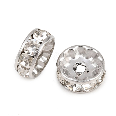 304 Stainless Steel Rhinestone Spacer Beads STAS-P444-01C-P-1