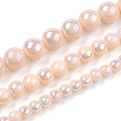 Electroplate Opaque Glass Beads Strands GLAA-T032-P4mm-AB09-1