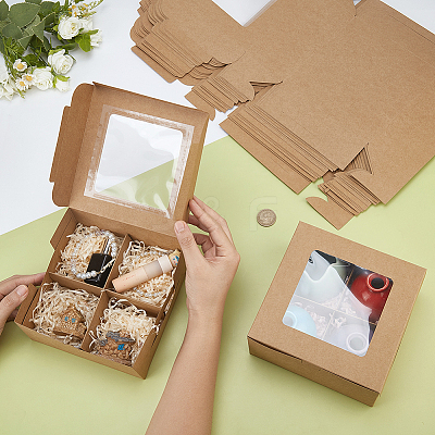 Square Foldable Paper Cake Box CON-WH0089-174A-1