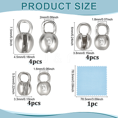 12Pcs 3 Styles 925 Sterling Silver Bead Tips FIND-BC0041-64-1