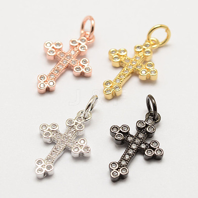 Brass Micro Pave Grade AAA Cubic Zirconia Pendants ZIRC-G090-02-NR-1