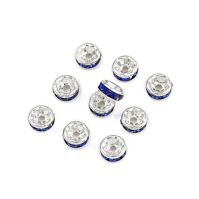 Brass Grade A Rhinestone Spacer Beads RSB035NF-15-1
