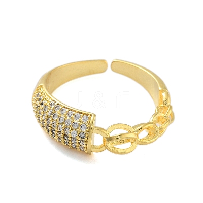 Clear Cubic Zirconia Open Cuff Rings RJEW-L120-006G-1