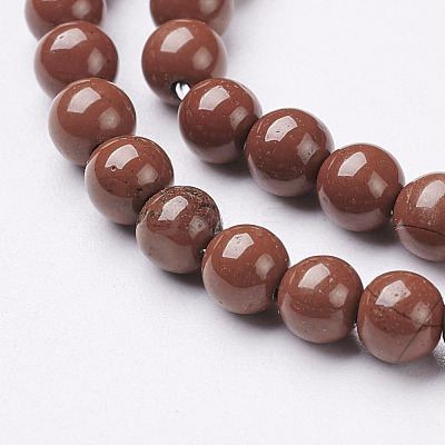 Natural Red Jasper Round Beads Strands X-GSR4mmC011-1