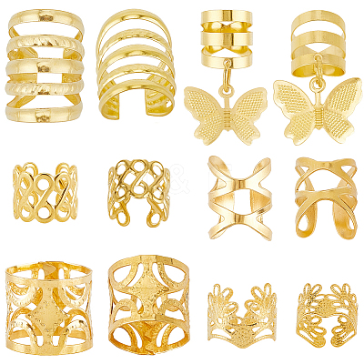 180Pcs 6 Styles Iron & Alloy Dreadlocks Beads Hair Decoration FIND-SC0020-47-1