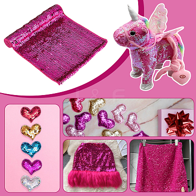Polyester & PET Reversible Sequin Fabric DIY-WH0453-78A-1