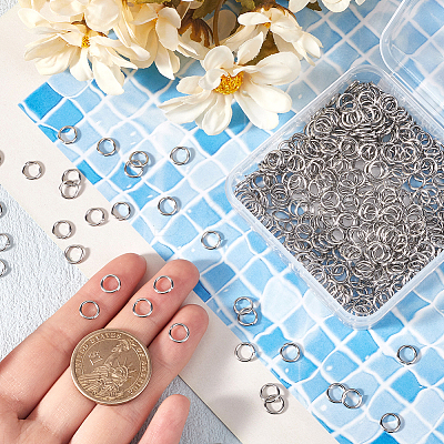 304 1000pcs Stainless Steel Open Jump Rings STAS-SP0001-71D-1