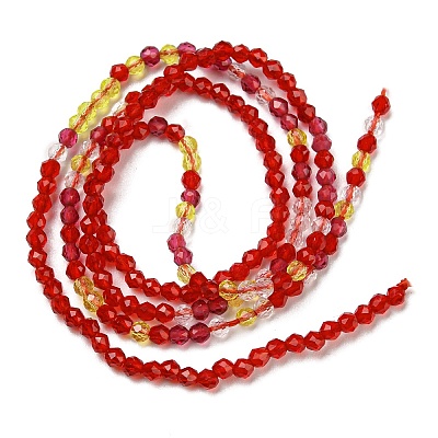 Transparent Gradient Color Glass Beads Strands GLAA-H021-01A-30-1