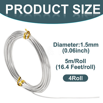 4 Rolls Round Aluminum Wire AW-TA0001-06B-1