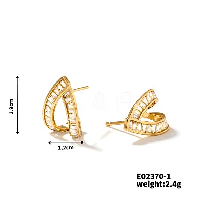 Geometric Water Drop Earrings with Hollow Out and Full Drill CM2318-1-1