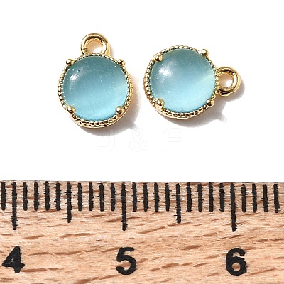 Flat Round Brass Charms KK-D024-03C-G-1