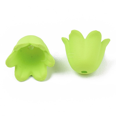 Rubberized Style Opaque Acrylic Bead Caps ACRP-T010-01D-1
