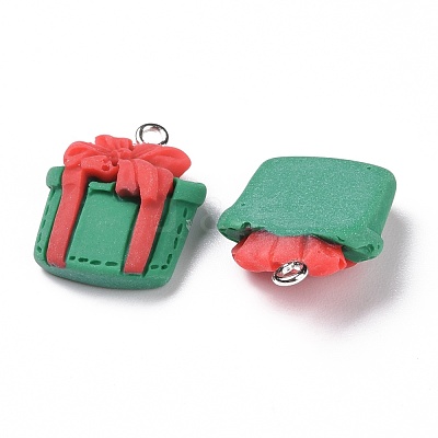 Christmas Opaque Resin Pendants RESI-G028-02P-1