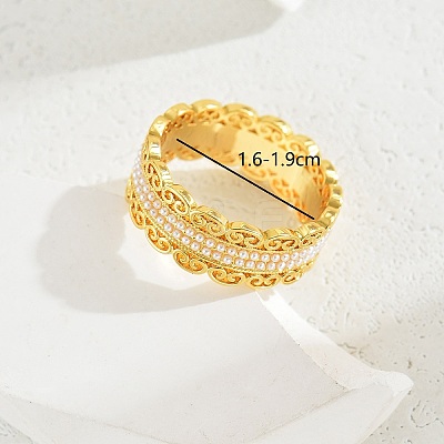 Unique Copper and Pearl Cloud Ring - Fashionable and Versatile Gift. AK7604-1-1