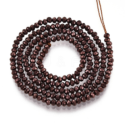 Electroplate Glass Beads Strands EGLA-F149-FP-08-1