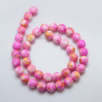 Synthetic Ocean White Jade Beads Strands G-L019-8mm-02-1
