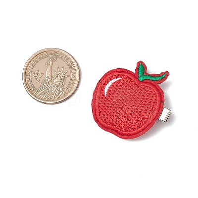 Cloth Apple Alligator Hair Clips PHAR-JH00127-1