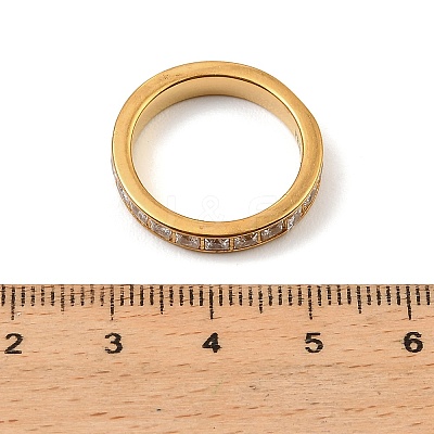 304 Stainless Steel Clear Cubic Zirconia Finger Rings for Women RJEW-Z143-01G-01-1