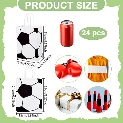 Football Printed Paper Gift Bags with Handle ABAG-WH0045-31A-1