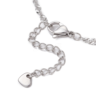 2Pcs 2 Colors 304 Stainless Steel Singapore Chain Bracelet Makings AJEW-JB01322-1