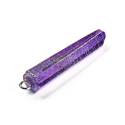 Electroplated Natural Quartz Pendants G-P315-B01-01P-1