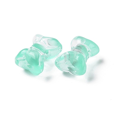 Transparent Spray Painted Glass Beads GLAA-I050-11F-1