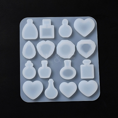 Perfume Bottle/Heart Cabochon DIY Silicone Molds DIY-F139-02-1
