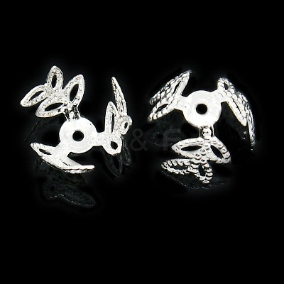 3-Petal Brass Flower Bead Caps KK-M010-01S-1