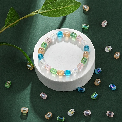 50Pcs 5 Colors Transparent Electroplate Glass Beads Strands EGLA-YW0001-36-1