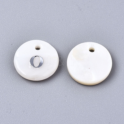 Natural Freshwater Shell Pendants SHEL-Q018-01A-O-P-1