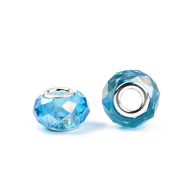 Transparent Glass European Beads GPDL-N004-D14mm-A09-1