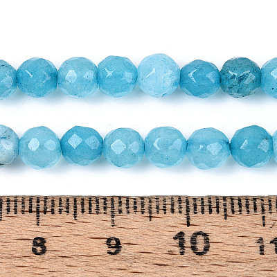 Dyed Natural White Jade Beads Strands G-T139-6mm-60-16-1