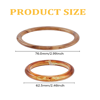 2Pcs 2 Styles Resin Bangles for Women BJEW-LP0004-48B-1