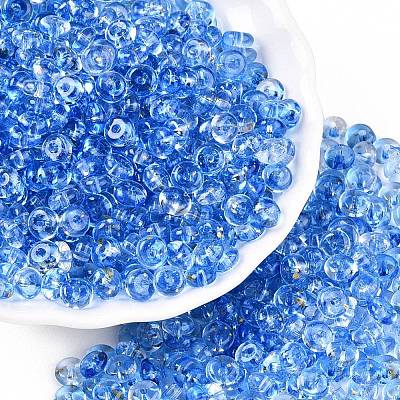 Spray Painted Transparent Glass Seed Beads SEED-T007-05H-1