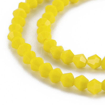 Opaque Solid Color Glass Beads Strands GLAA-Q080-4mm-B10-1