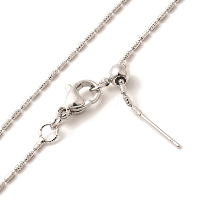 1mm Rack Plating Brass Column Link Chain Adjustable Slider Necklaces for Women Men MAK-L044-53P-1