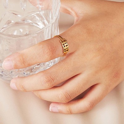 Number Pendant Necklace & Open Cuff Ring JX203A-1