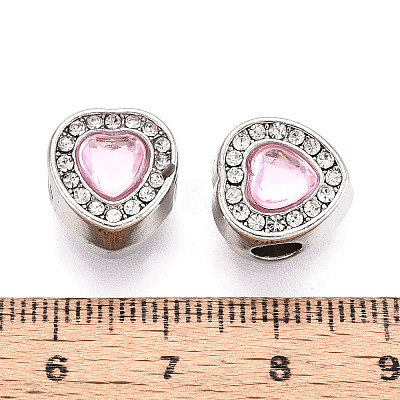 Rack Plating Alloy Rhinestone European Beads FIND-N011-06P-1