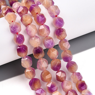 Dyed Natural White Jade Beads Strands G-T139-8mm-45Q-1