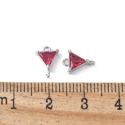 Brass Pave Cubic Zirconia Connector Charms KK-F892-53P-13-1